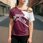 Burleigh Rugby Custom Cross Shoulder Shirt Go Bears Maroon Aboriginal Art - Aussie Hoodie