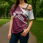 Burleigh Rugby Custom Cross Shoulder Shirt Go Bears Maroon Aboriginal Art - Aussie Hoodie