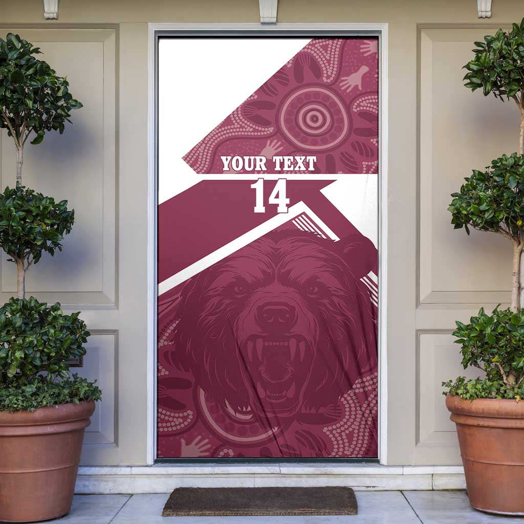 Burleigh Rugby Custom Door Cover Go Bears Maroon Aboriginal Art - Aussie Hoodie