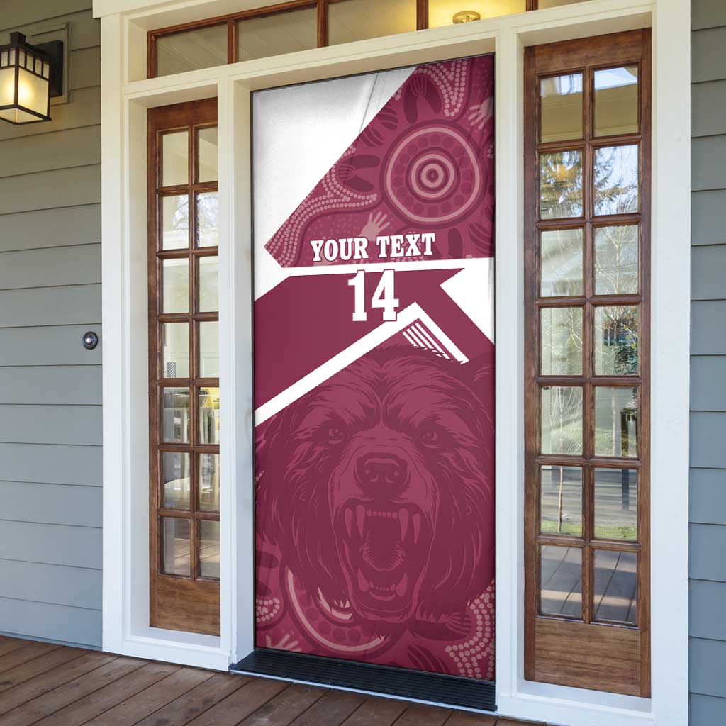Burleigh Rugby Custom Door Cover Go Bears Maroon Aboriginal Art - Aussie Hoodie