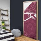 Burleigh Rugby Custom Door Cover Go Bears Maroon Aboriginal Art - Aussie Hoodie