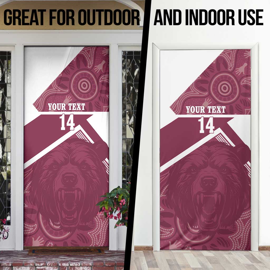 Burleigh Rugby Custom Door Cover Go Bears Maroon Aboriginal Art - Aussie Hoodie