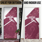 Burleigh Rugby Custom Door Cover Go Bears Maroon Aboriginal Art - Aussie Hoodie