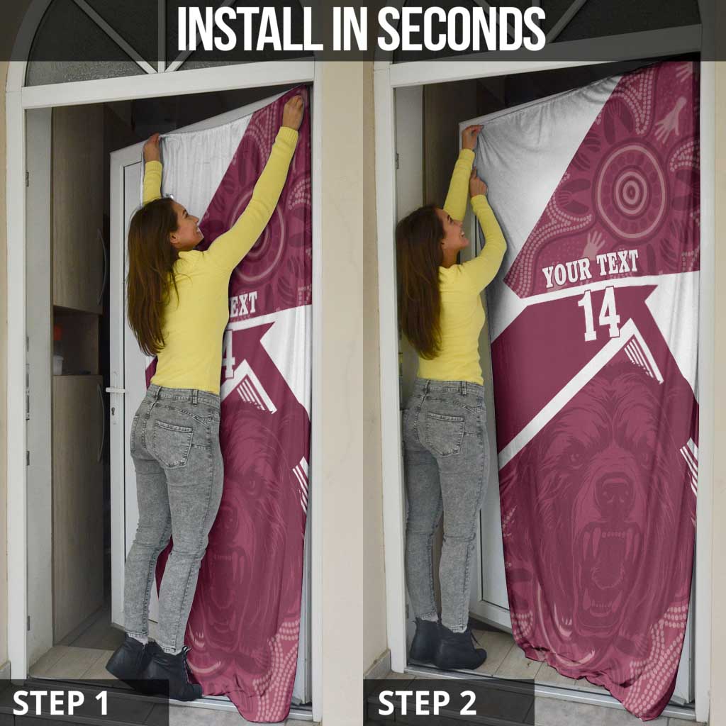 Burleigh Rugby Custom Door Cover Go Bears Maroon Aboriginal Art - Aussie Hoodie