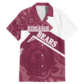 Burleigh Rugby Custom Family Matching Mermaid Dress and Hawaiian Shirt Go Bears Maroon Aboriginal Art - Aussie Hoodie