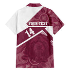 Burleigh Rugby Custom Family Matching Mermaid Dress and Hawaiian Shirt Go Bears Maroon Aboriginal Art - Aussie Hoodie
