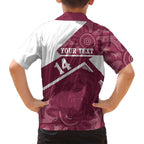 Burleigh Rugby Custom Family Matching Summer Maxi Dress and Hawaiian Shirt Go Bears Maroon Aboriginal Art - Aussie Hoodie