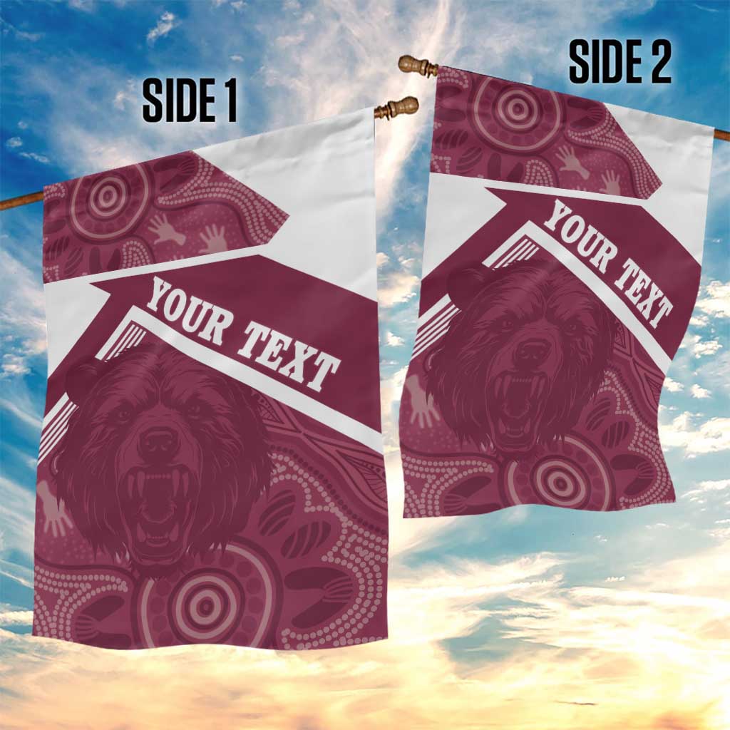 Burleigh Rugby Custom Garden Flag Go Bears Maroon Aboriginal Art - Aussie Hoodie