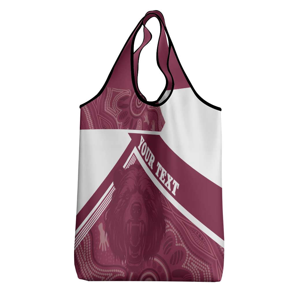 Burleigh Rugby Custom Grocery Bag Go Bears Maroon Aboriginal Art - Aussie Hoodie