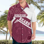 Burleigh Rugby Custom Hawaiian Shirt Go Bears Maroon Aboriginal Art - Aussie Hoodie