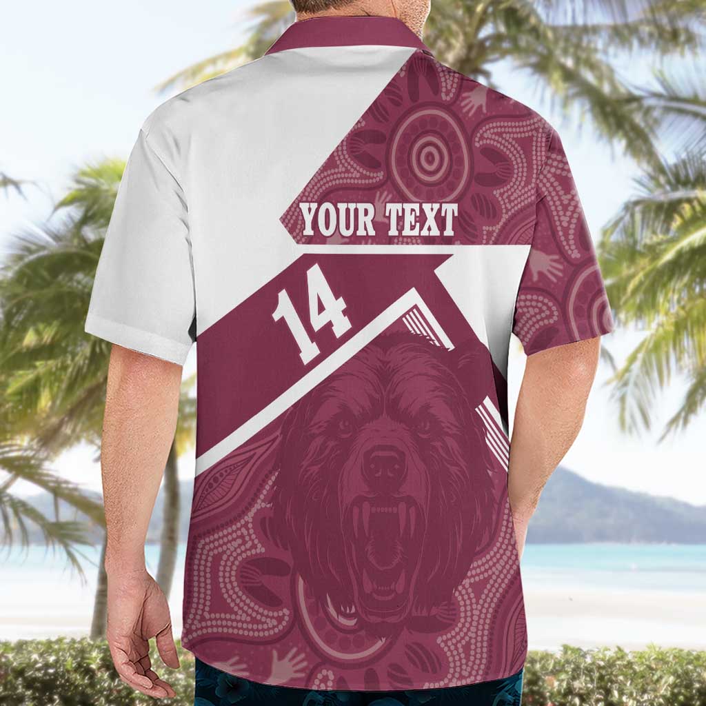 Burleigh Rugby Custom Hawaiian Shirt Go Bears Maroon Aboriginal Art - Aussie Hoodie