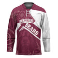 Burleigh Rugby Custom Hockey Jersey Go Bears Maroon Aboriginal Art - Aussie Hoodie