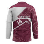 Burleigh Rugby Custom Hockey Jersey Go Bears Maroon Aboriginal Art - Aussie Hoodie