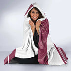 Burleigh Rugby Custom Hooded Blanket Go Bears Maroon Aboriginal Art - Aussie Hoodie