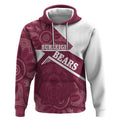 Burleigh Rugby Custom Hoodie Go Bears Maroon Aboriginal Art - Aussie Hoodie
