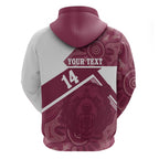 Burleigh Rugby Custom Hoodie Go Bears Maroon Aboriginal Art - Aussie Hoodie