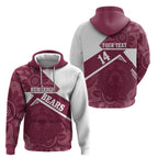 Burleigh Rugby Custom Hoodie Go Bears Maroon Aboriginal Art - Aussie Hoodie