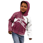 Burleigh Rugby Custom Kid Hoodie Go Bears Maroon Aboriginal Art - Aussie Hoodie