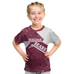 Burleigh Rugby Custom Kid T Shirt Go Bears Maroon Aboriginal Art - Aussie Hoodie