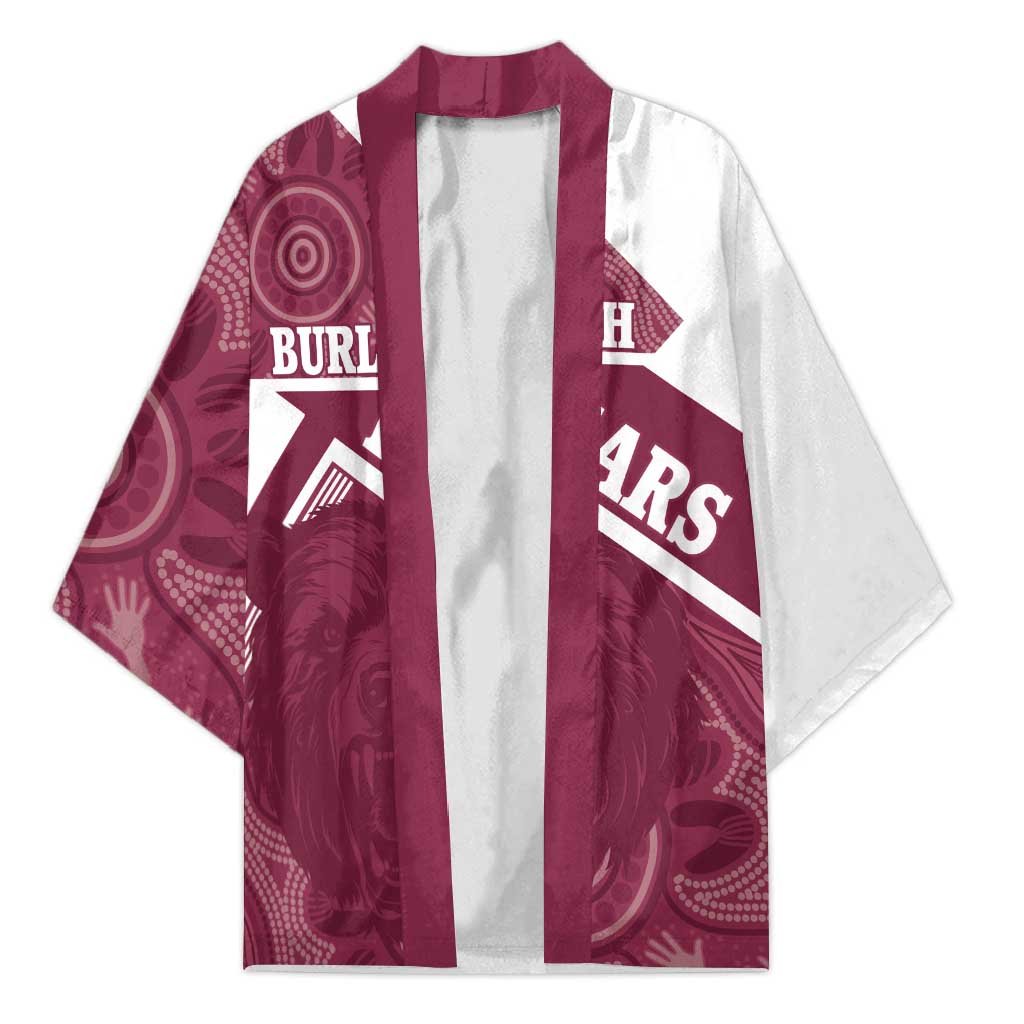 Burleigh Rugby Custom Kimono Go Bears Maroon Aboriginal Art - Aussie Hoodie