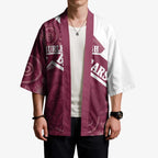 Burleigh Rugby Custom Kimono Go Bears Maroon Aboriginal Art - Aussie Hoodie