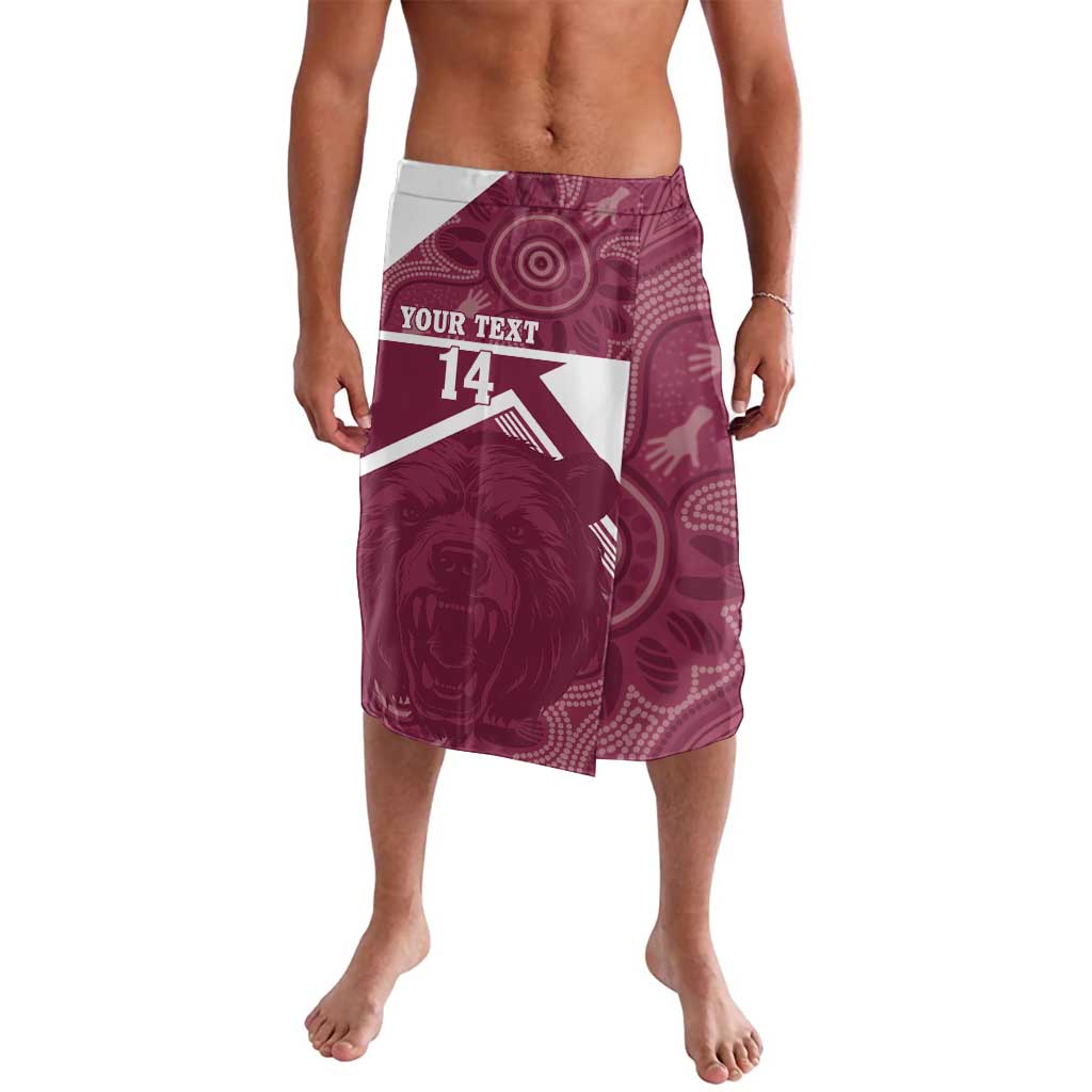 Burleigh Rugby Custom Lavalava Go Bears Maroon Aboriginal Art - Aussie Hoodie
