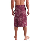 Burleigh Rugby Custom Lavalava Go Bears Maroon Aboriginal Art - Aussie Hoodie