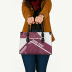 Burleigh Rugby Custom Leather Bag Go Bears Maroon Aboriginal Art - Aussie Hoodie