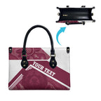 Burleigh Rugby Custom Leather Bag Go Bears Maroon Aboriginal Art - Aussie Hoodie