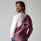 Burleigh Rugby Custom Long Sleeve Polo Shirt Go Bears Maroon Aboriginal Art - Aussie Hoodie
