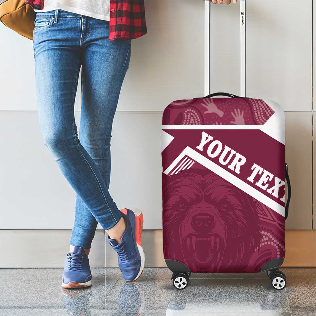 Burleigh Rugby Custom Luggage Cover Go Bears Maroon Aboriginal Art - Aussie Hoodie