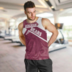 Burleigh Rugby Custom Men Tank Top Go Bears Maroon Aboriginal Art - Aussie Hoodie