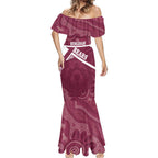 Burleigh Rugby Custom Mermaid Dress Go Bears Maroon Aboriginal Art - Aussie Hoodie