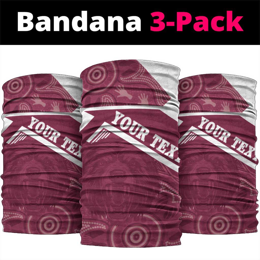 Burleigh Rugby Custom Neck Gaiter Go Bears Maroon Aboriginal Art - Aussie Hoodie
