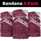 Burleigh Rugby Custom Neck Gaiter Go Bears Maroon Aboriginal Art - Aussie Hoodie