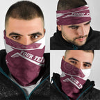 Burleigh Rugby Custom Neck Gaiter Go Bears Maroon Aboriginal Art - Aussie Hoodie