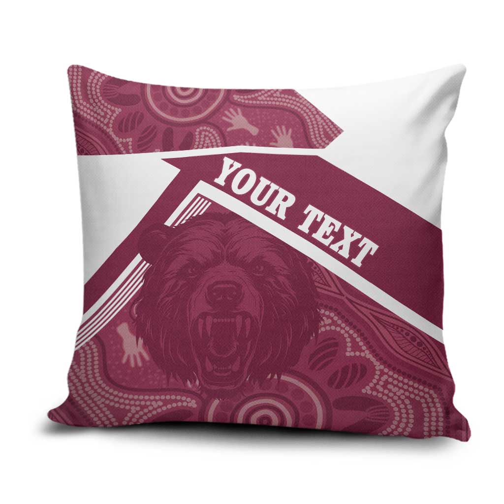 Burleigh Rugby Custom Pillow Cover Go Bears Maroon Aboriginal Art - Aussie Hoodie
