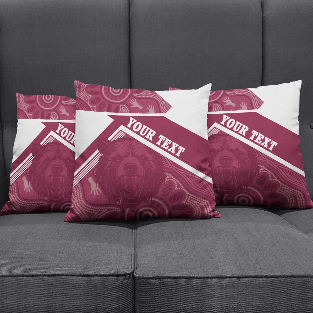 Burleigh Rugby Custom Pillow Cover Go Bears Maroon Aboriginal Art - Aussie Hoodie