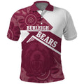 Burleigh Rugby Custom Polo Shirt Go Bears Maroon Aboriginal Art - Aussie Hoodie