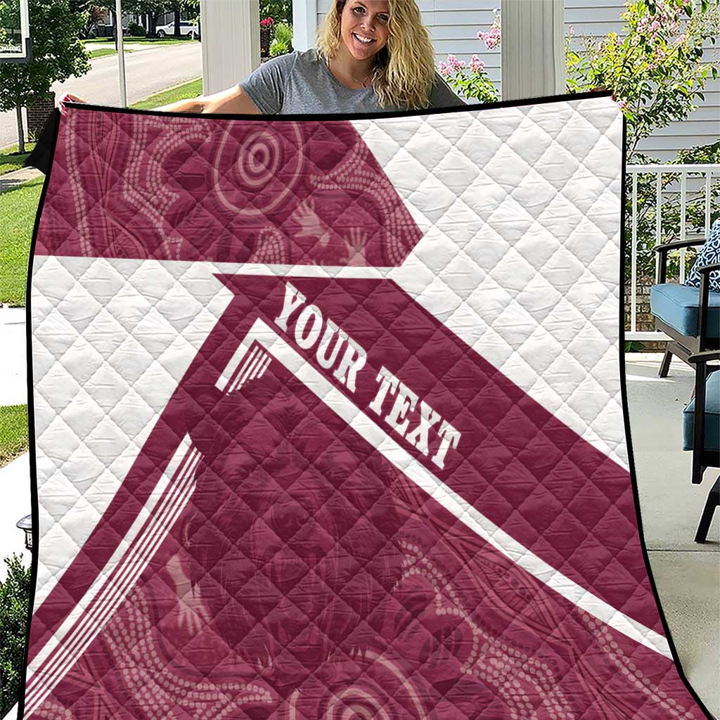 Burleigh Rugby Custom Quilt Go Bears Maroon Aboriginal Art - Aussie Hoodie