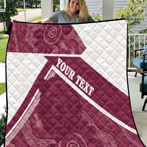Burleigh Rugby Custom Quilt Go Bears Maroon Aboriginal Art - Aussie Hoodie
