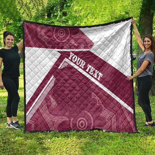 Burleigh Rugby Custom Quilt Go Bears Maroon Aboriginal Art - Aussie Hoodie