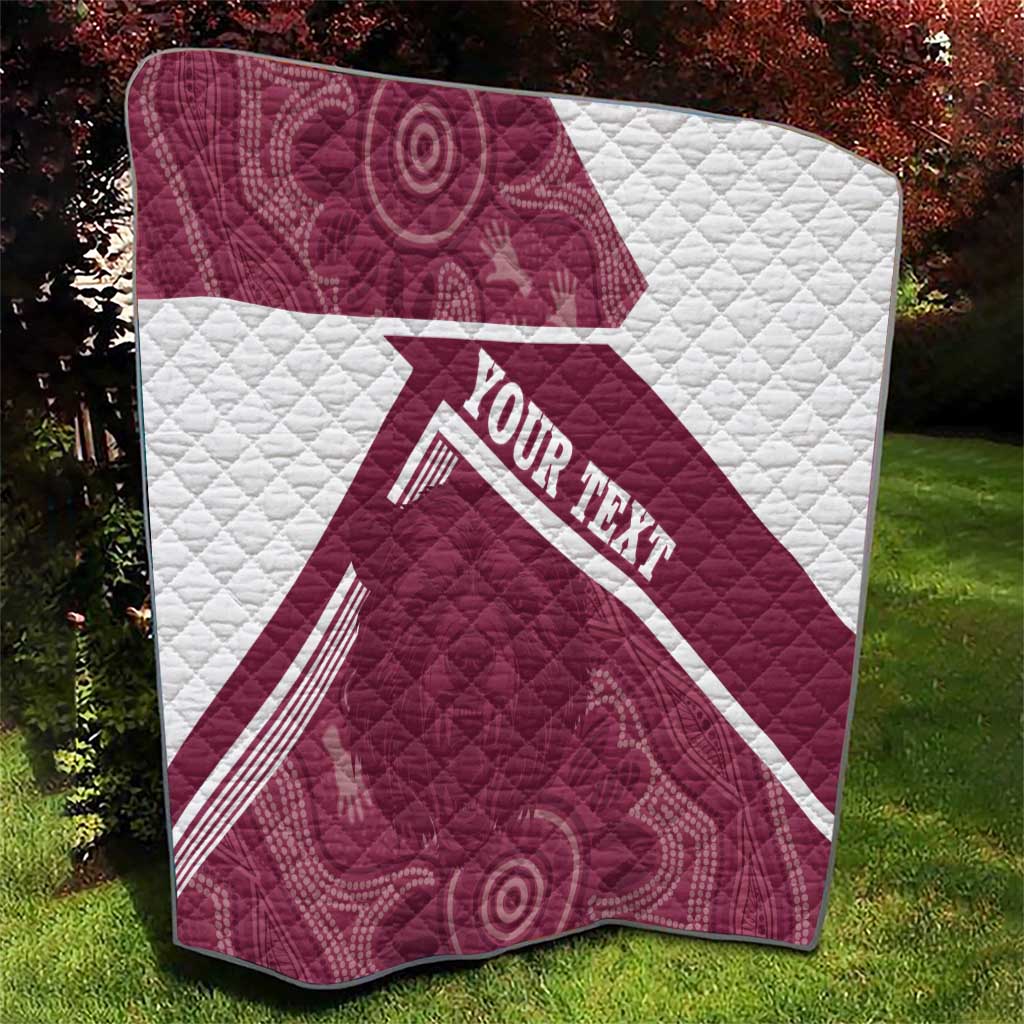 Burleigh Rugby Custom Quilt Go Bears Maroon Aboriginal Art - Aussie Hoodie