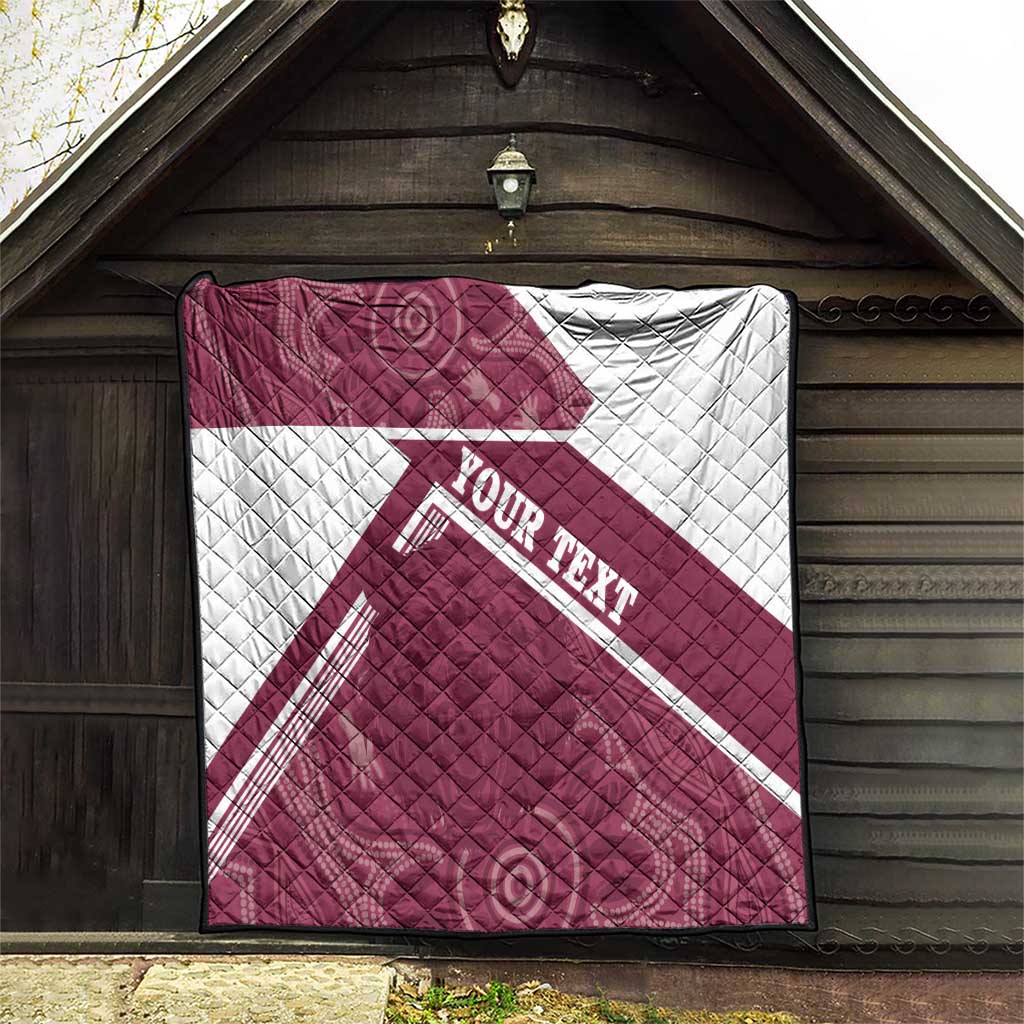 Burleigh Rugby Custom Quilt Go Bears Maroon Aboriginal Art - Aussie Hoodie