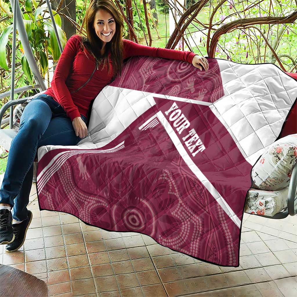 Burleigh Rugby Custom Quilt Go Bears Maroon Aboriginal Art - Aussie Hoodie