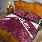 Burleigh Rugby Custom Quilt Bed Set Go Bears Maroon Aboriginal Art - Aussie Hoodie