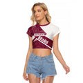 Burleigh Rugby Custom Raglan Cropped T Shirt Go Bears Maroon Aboriginal Art - Aussie Hoodie