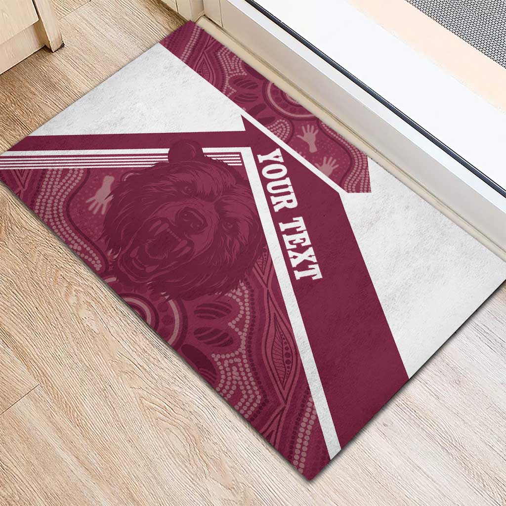 Burleigh Rugby Custom Rubber Doormat Go Bears Maroon Aboriginal Art - Aussie Hoodie