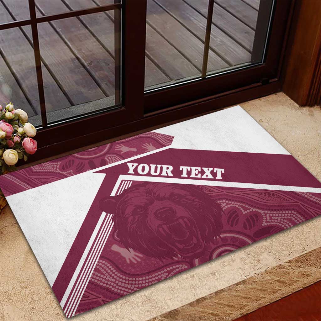 Burleigh Rugby Custom Rubber Doormat Go Bears Maroon Aboriginal Art - Aussie Hoodie