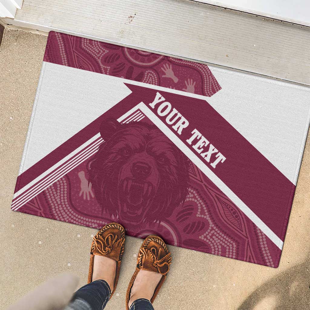 Burleigh Rugby Custom Rubber Doormat Go Bears Maroon Aboriginal Art - Aussie Hoodie